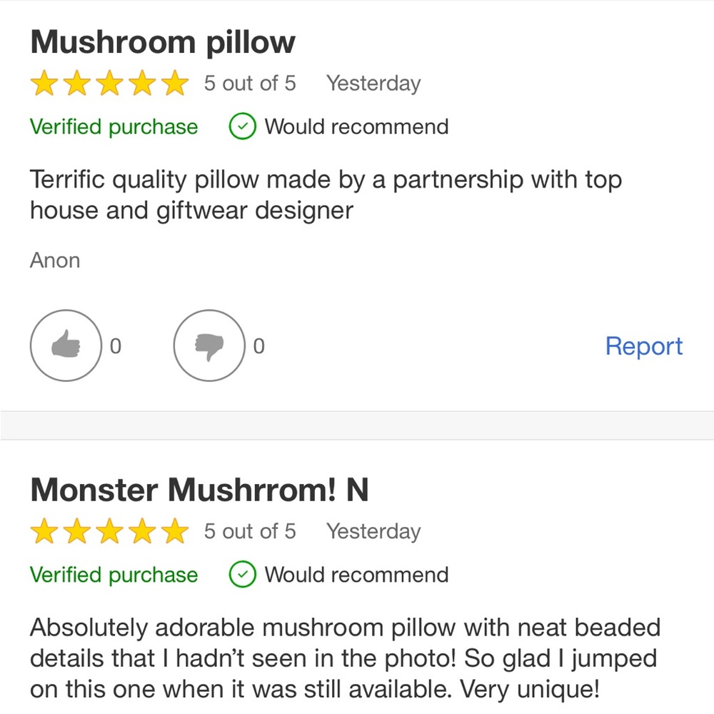 John Derian Mushroom Pillow 🍄 - Picture 6 of 16